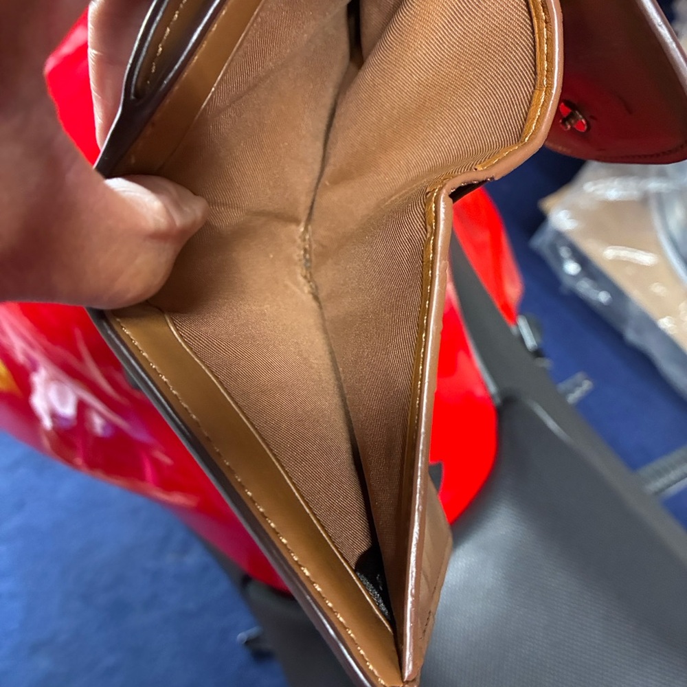 Coach Brown and Gold Compact Tri-Fold Wallet - Picture 2 of 14